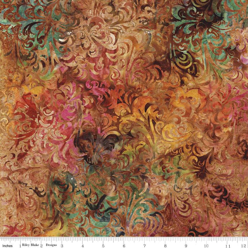 RB Batiks Autumn Leaves - Twirl & Swirl