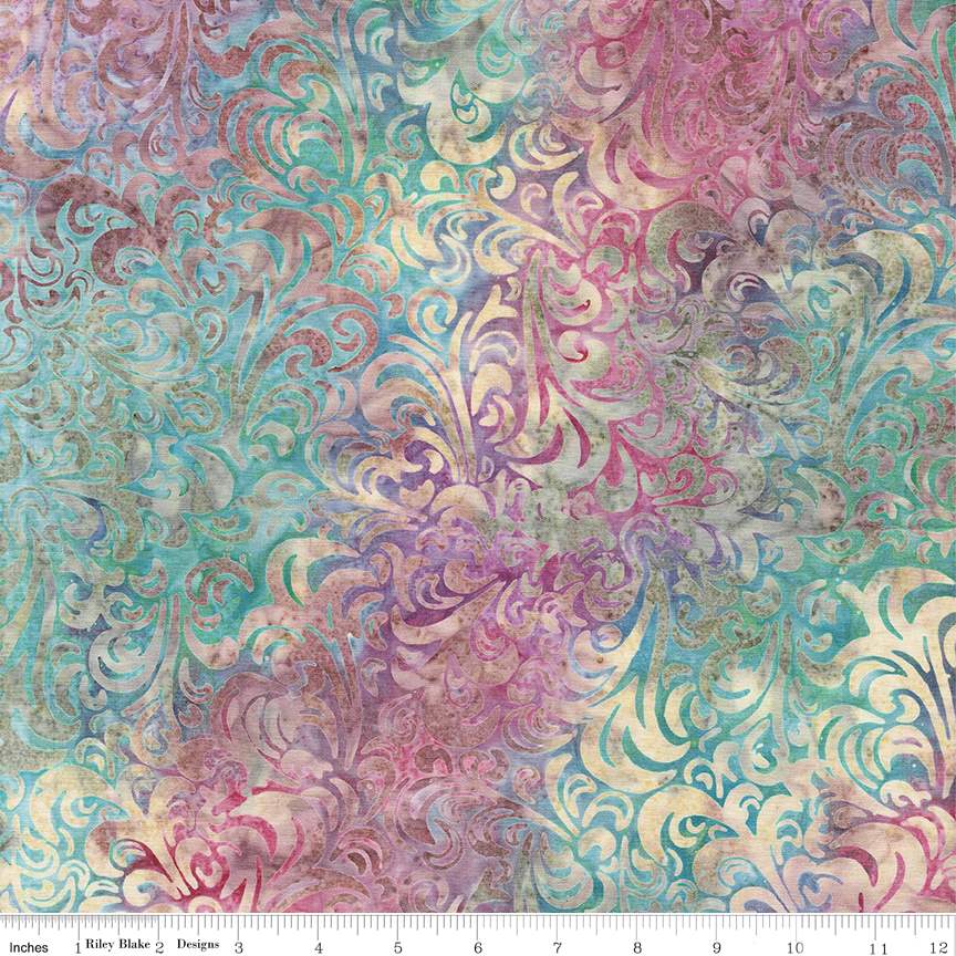 RB Batiks Winter Mint - Twirl & Swirl