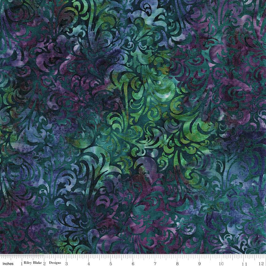 RB Batiks Peacock - Twirl & Swirl