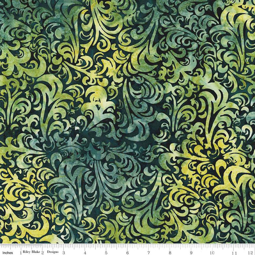 RB Batiks Peridot Fern - Twirl & Swirl