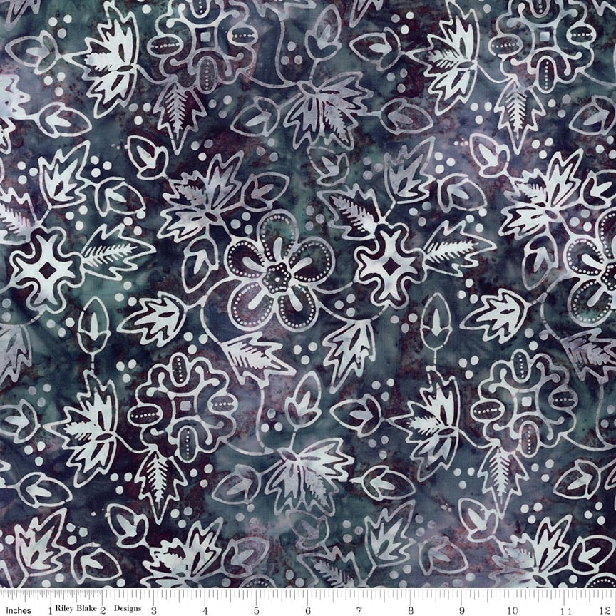 RB Batiks Dark Side of the Mood - Gray & Golden Arabella
