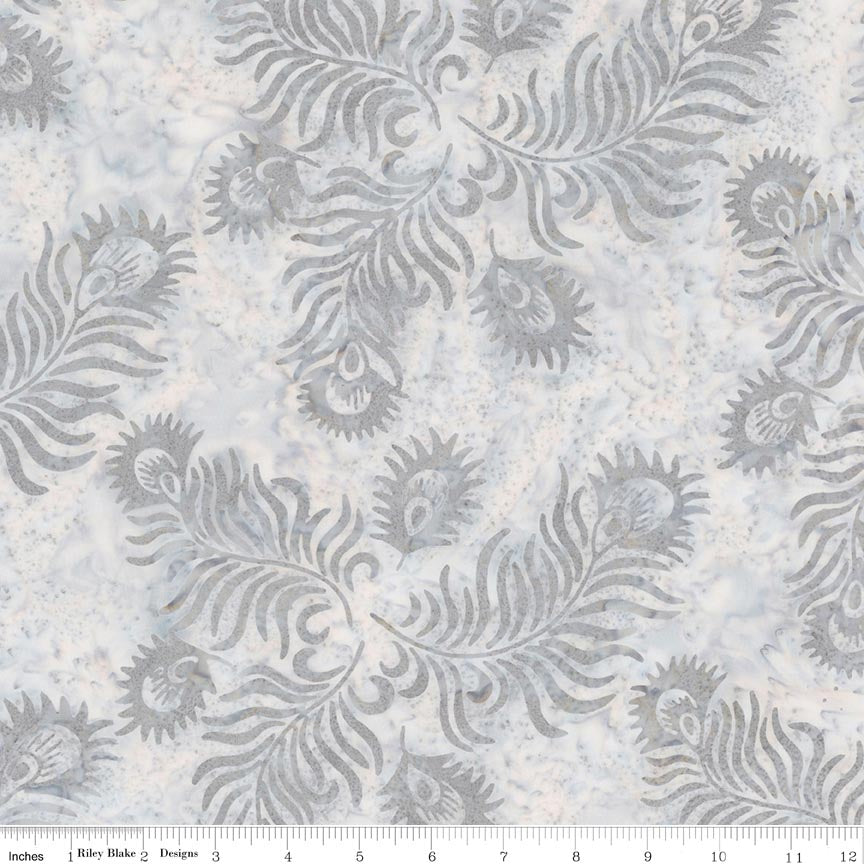 RB Batiks Fog Gray - Gray & Golden Arabella