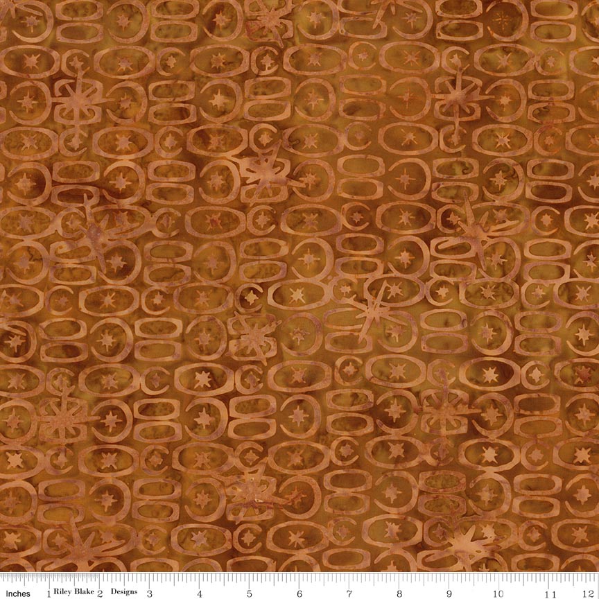 RB Batiks Creamy Caramel - Starburst Groove