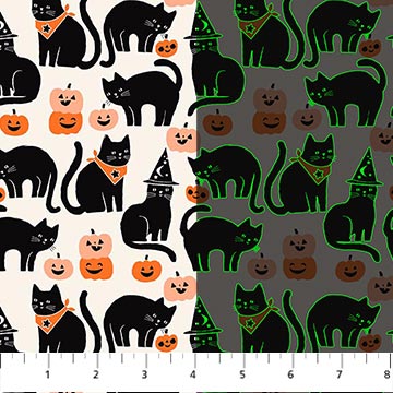 Black Cats Sweet Treats 44"/45" Cotton Fabric Per Yard