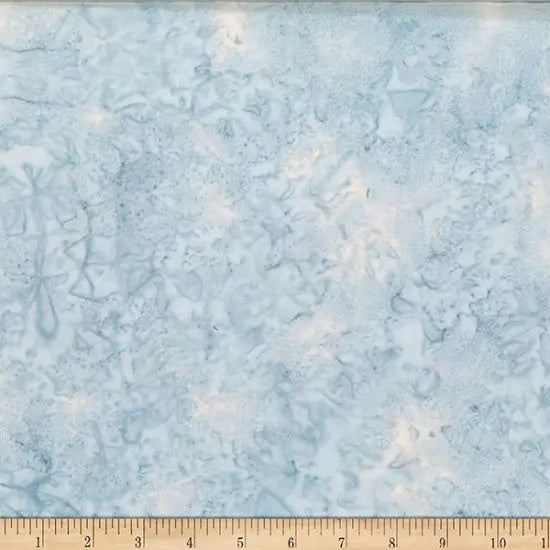Blue Ice Watercolor Waves Batik Wideback Fabric per yard
