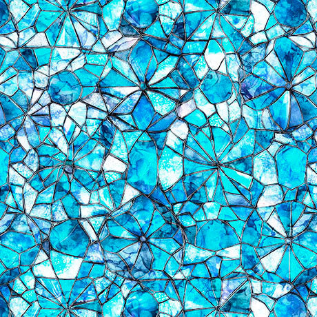 Blue Mosaic Blender Lumenique 44"/45" Cotton Fabric Per Yard