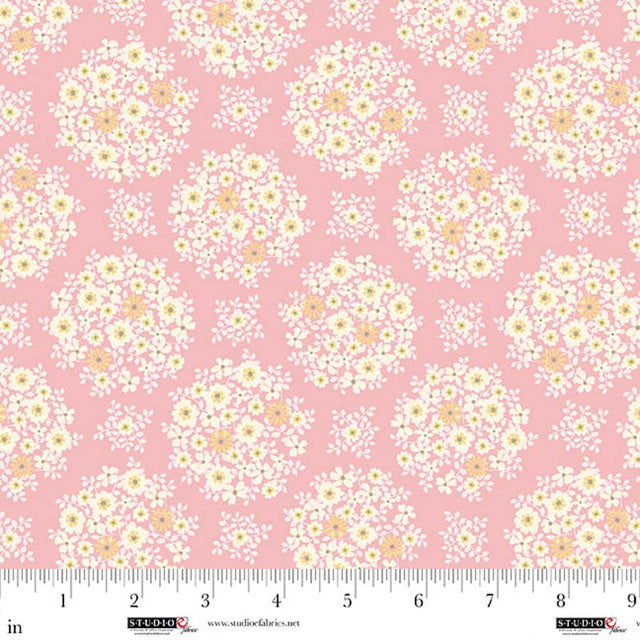 Blush Floral Bouquet Layla 44"/45" Cotton Fabric per Yard