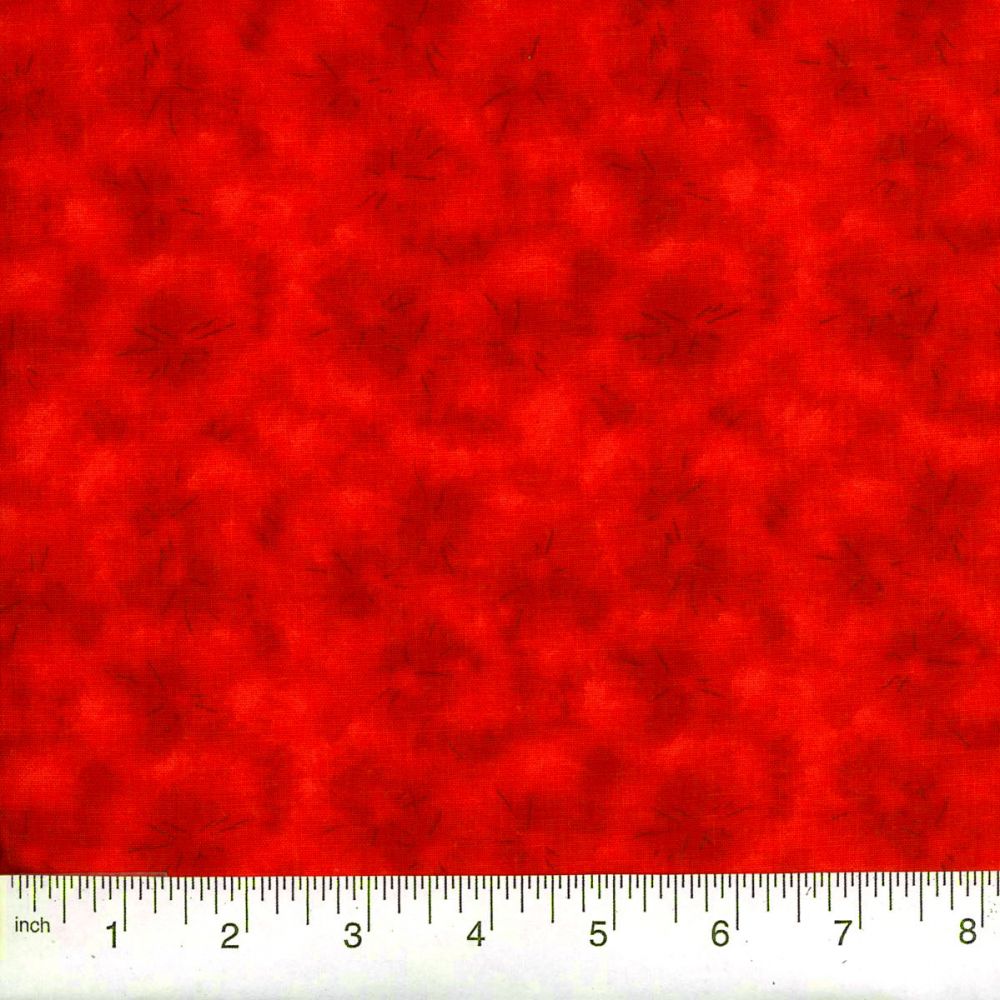 Bright Red Cloud Burst 45" wide Fabric per yard