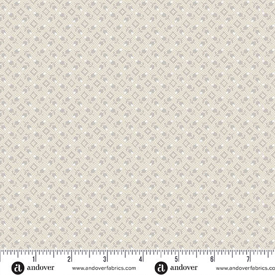 Bud Diamond Gray Nightfall 44"/45" Cotton Fabric Per Yard