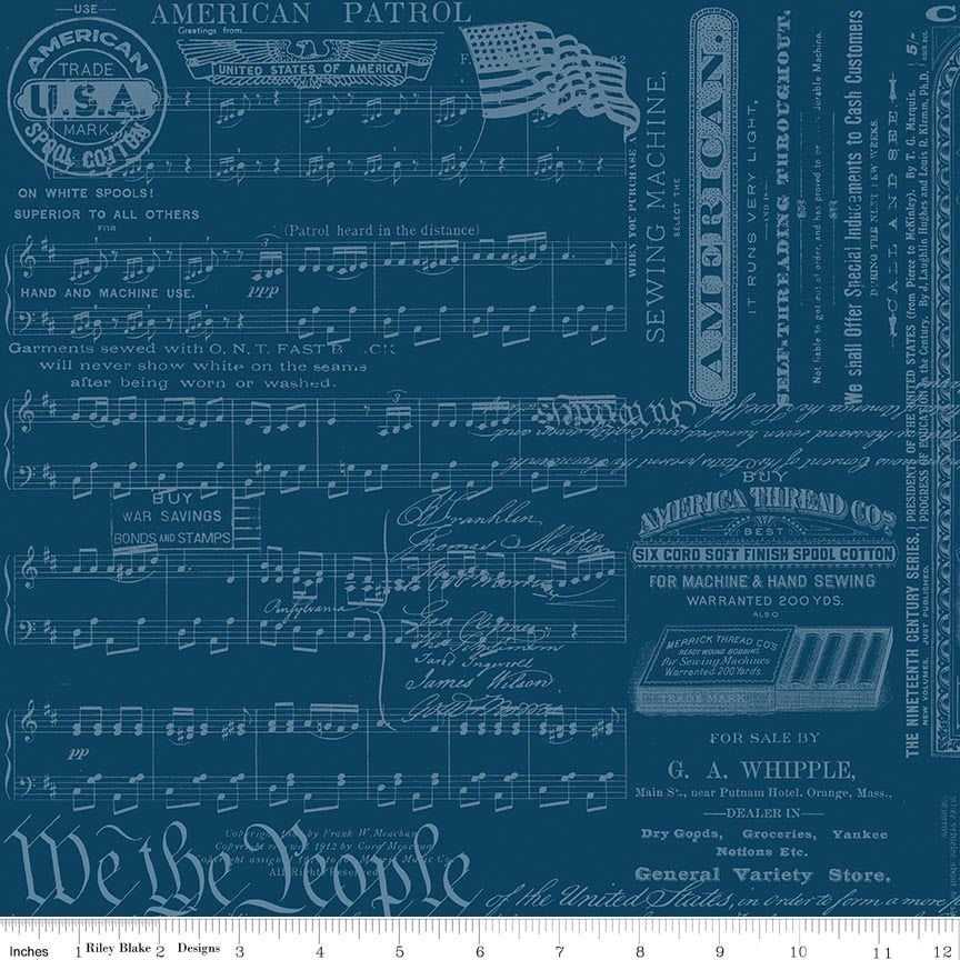 RB Patriotic Text Blue - Sew America