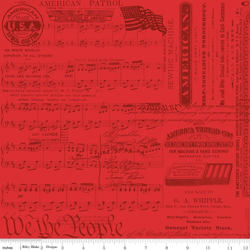RB Patriotic Text Red - Sew America