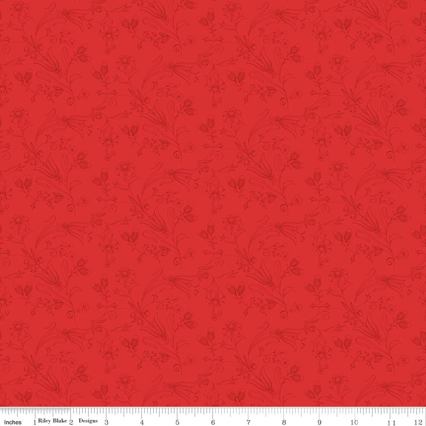 RB Flower Vines Red - Sew America
