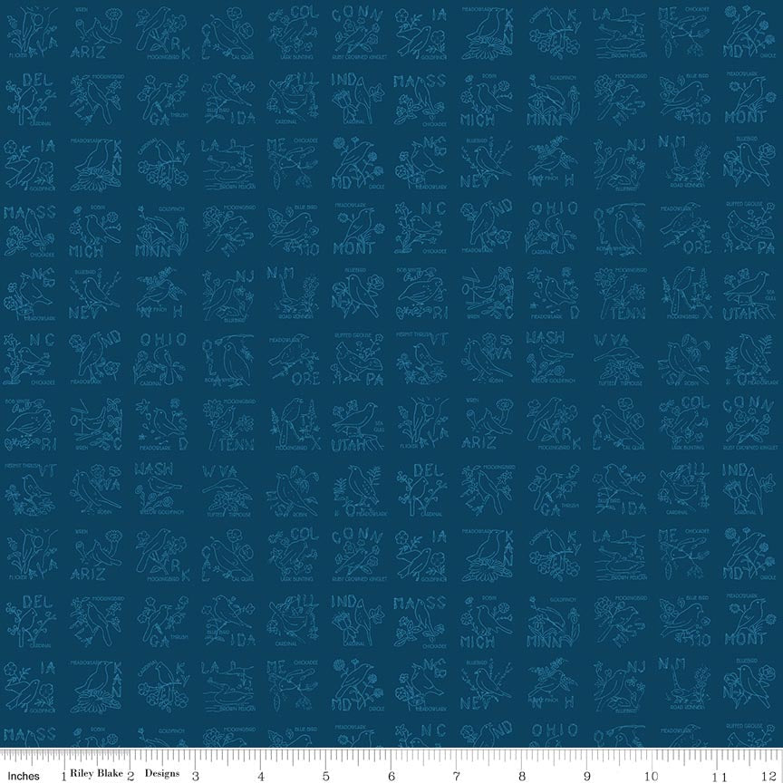RB State Birds Blue - Sew America