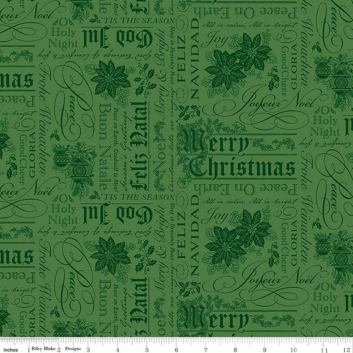 RB Text Green - Poinsettias at Christmas