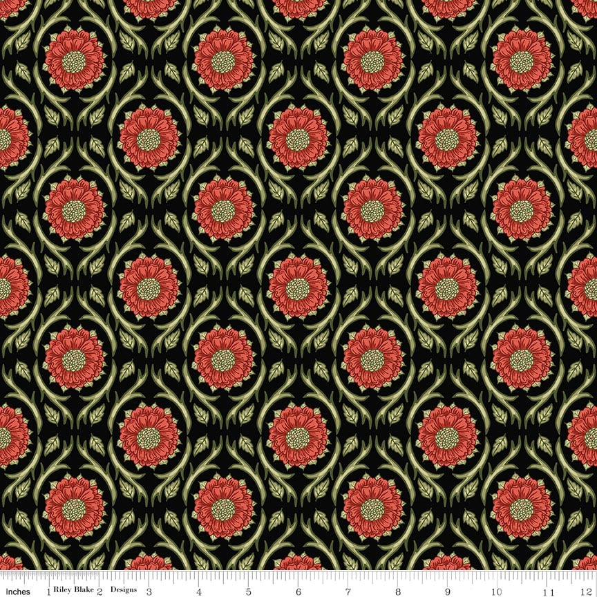 RB Medallions Black - Tangled Garden