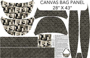 Modern Vibe Cross Body Bag Canvas Black Multi Panel 28" x 43"