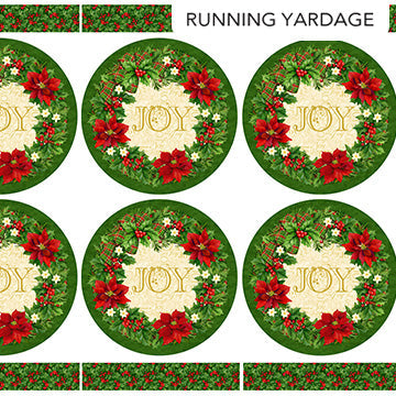 Deck The Halls Placemats Pine Multi Cotton Fabric Panel