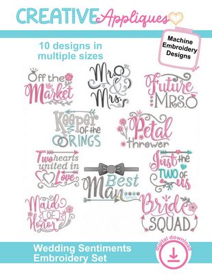 Wedding Sentiments Embroidery Set