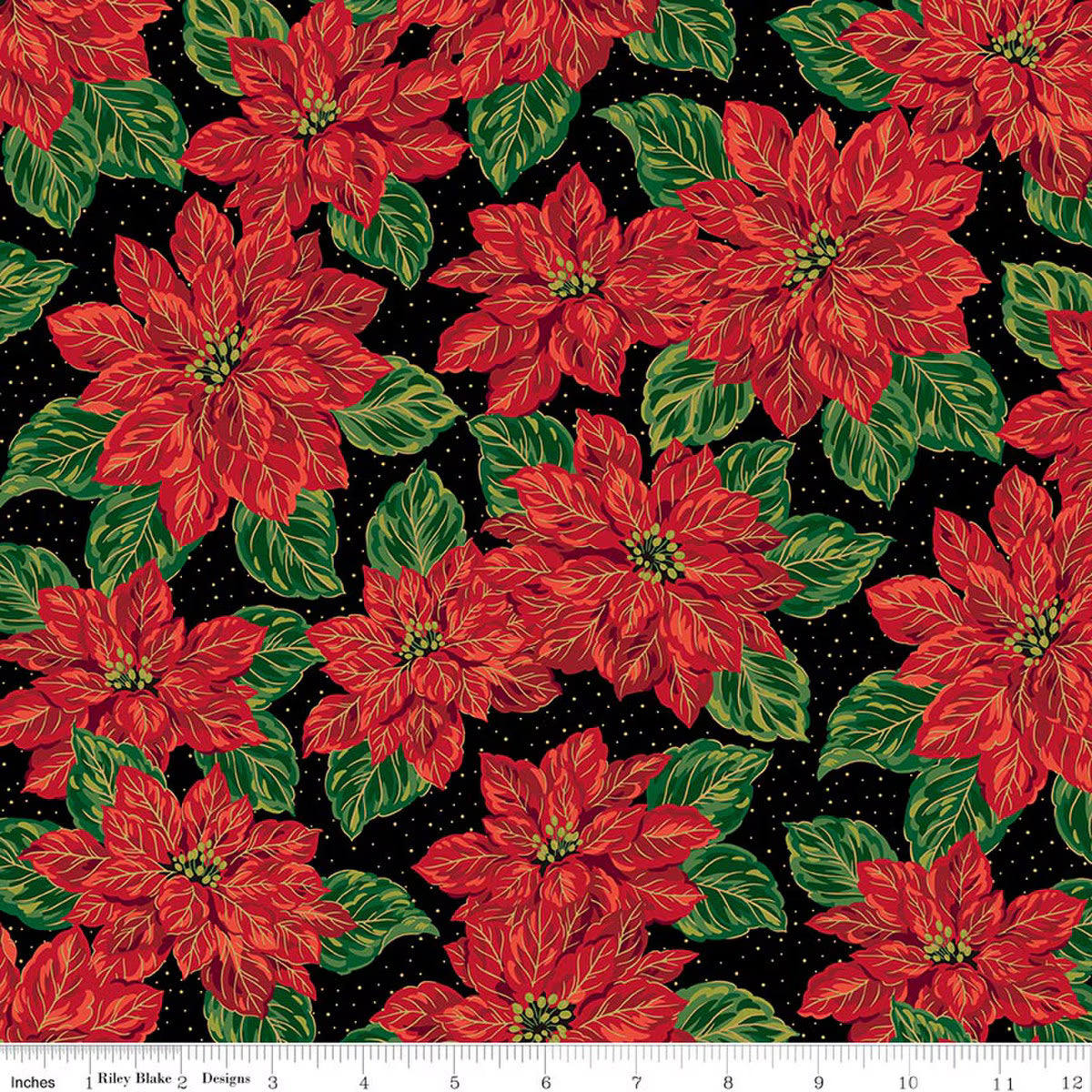 RB Main Black Foil - Poinsettias at Christmas
