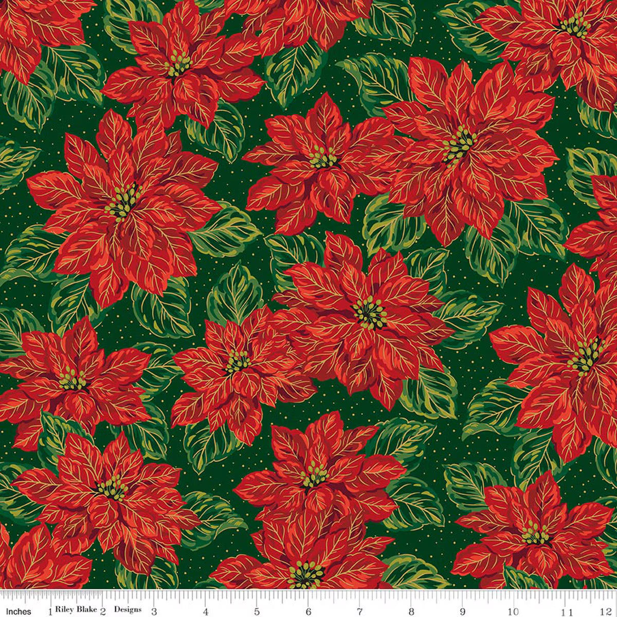 RB Main Green Foil - Poinsettias at Christmas