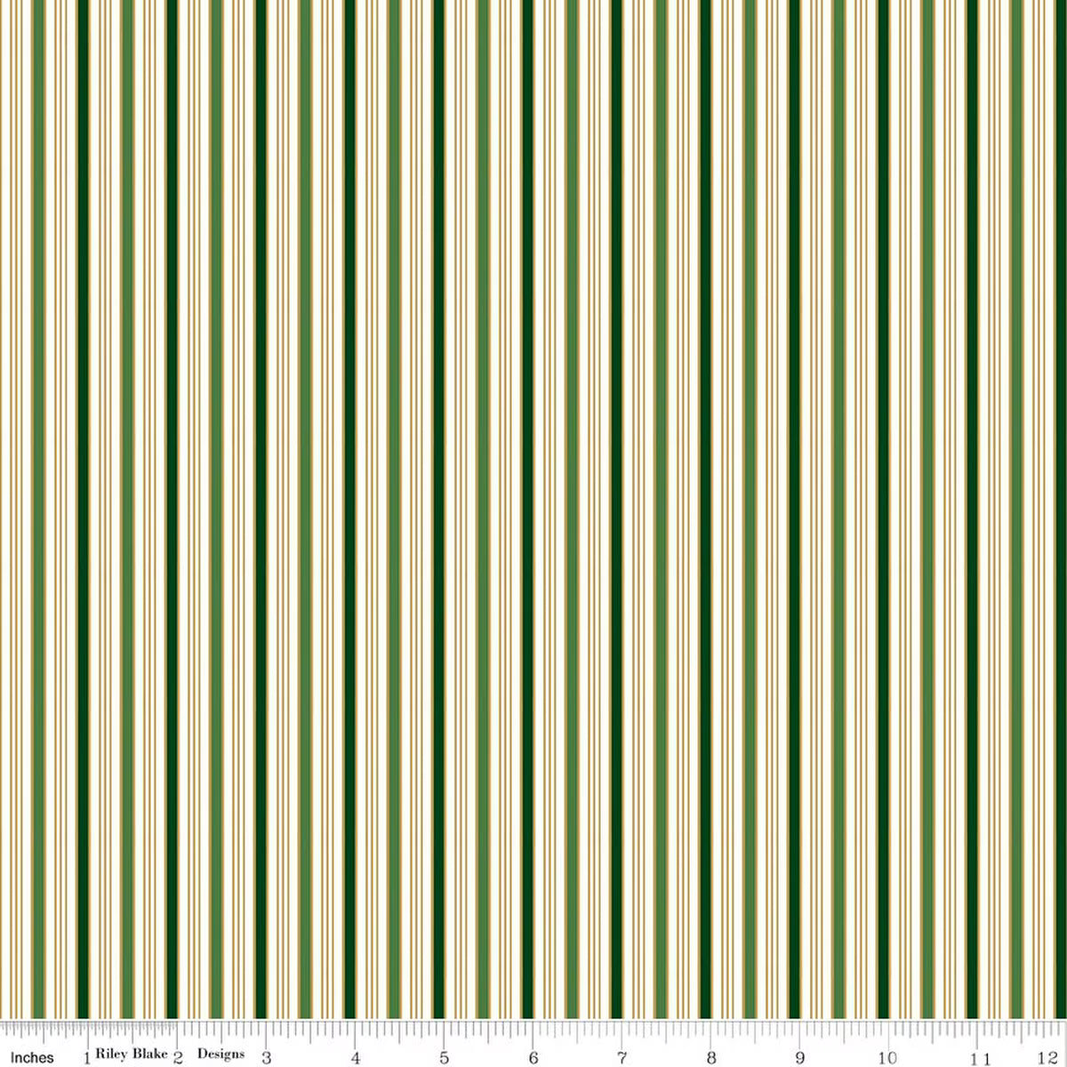 RB Stripe Green Foil - Poinsettias at Christmas