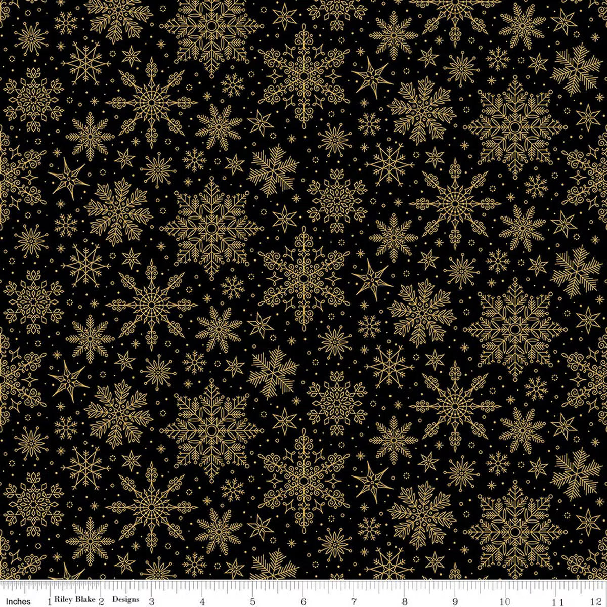 RB Snowflakes Black Foil - Poinsettias at Christmas