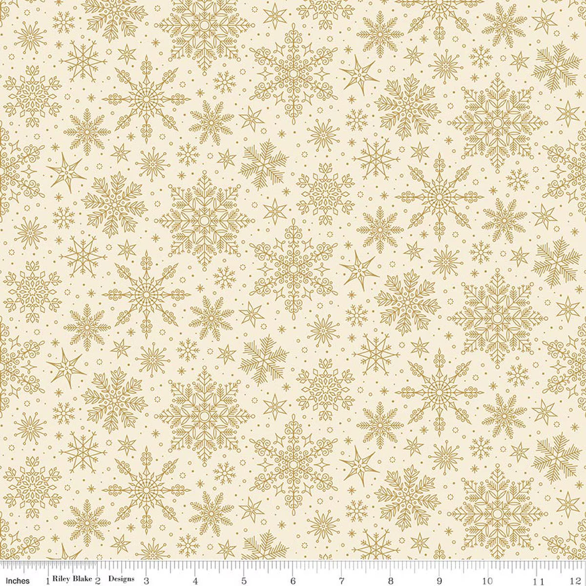 RB Snowflakes Cream Foil - Poinsettias at Christmas