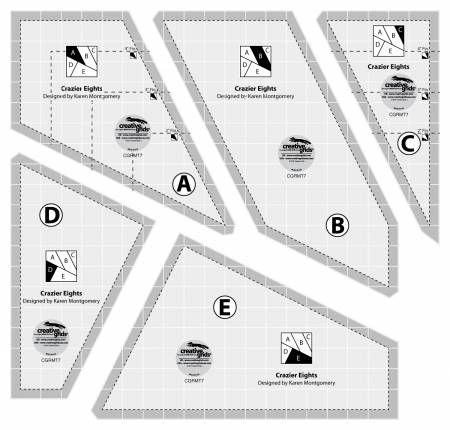 Creative Grids Crazier Eights Templates Quilt Ruler