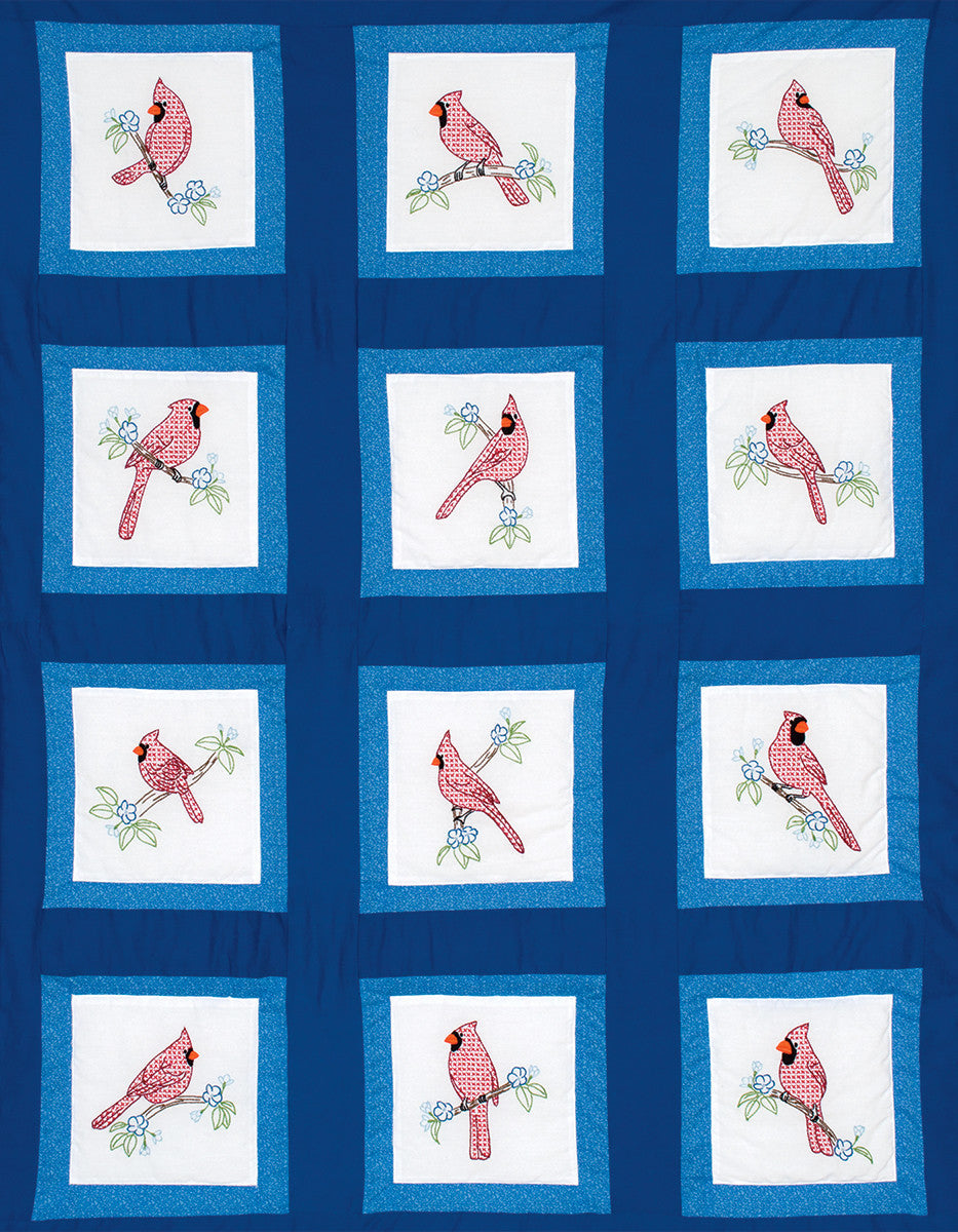 Cardinals 9in Theme Quilt Blocks