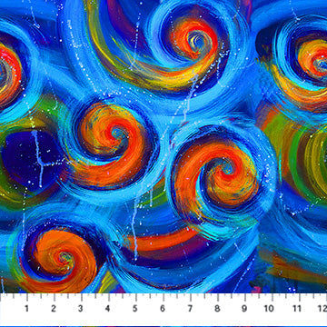 Cobalt Blue Loopty Loop 44"/45" Cotton Fabric Per Yard