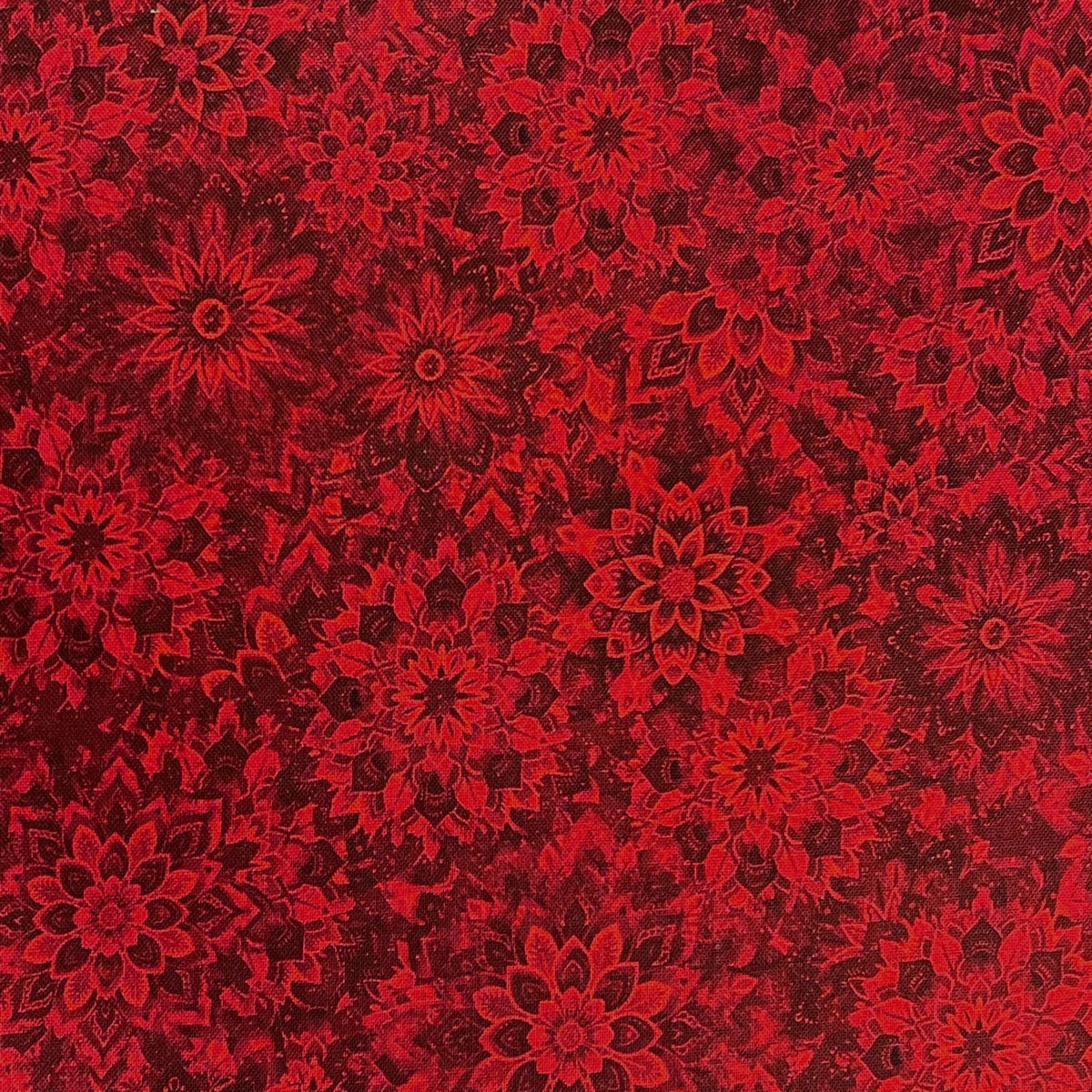 Crimson Red Quilt Back - Dancin' Dahlias 108" wide Fabric per yard