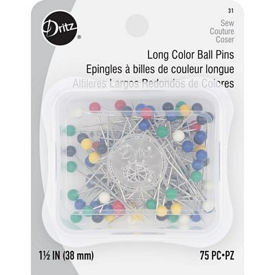 Long Colored Pins 1-1/2in 75ct