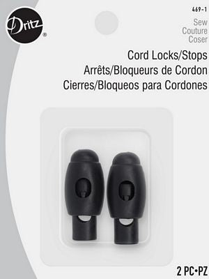 Cord Stops Black 2ct 6ct