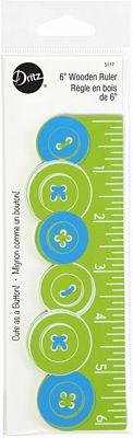 Cute as a Button Wooden Ruler