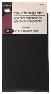Iron-On Fabric 6inx13in Black
