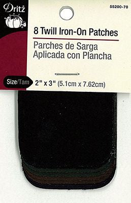 Twill Iron-On Patch Dk Asst 6/