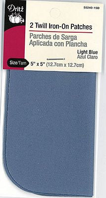 Twill Iron-On Patch Lt Blue 6/