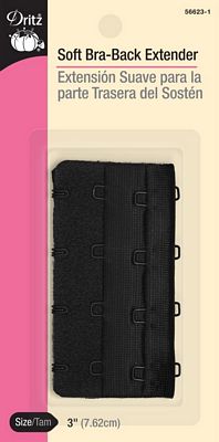 Bra Back Extender Black 3in