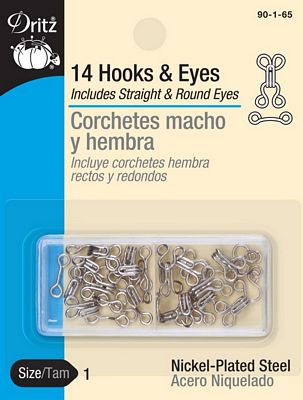 Hooks & Eyes-Nickel 14ct sz.1