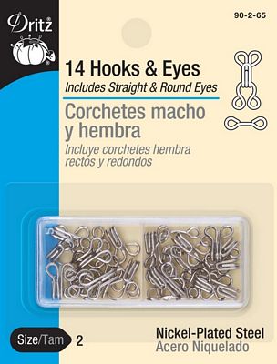 Hooks & Eyes-Nickel 14ct sz.2