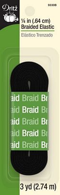 Braided Elastic 1/4inx3yd 3ct