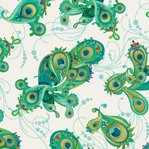 Peacock Symphony - Paisley - Ivory