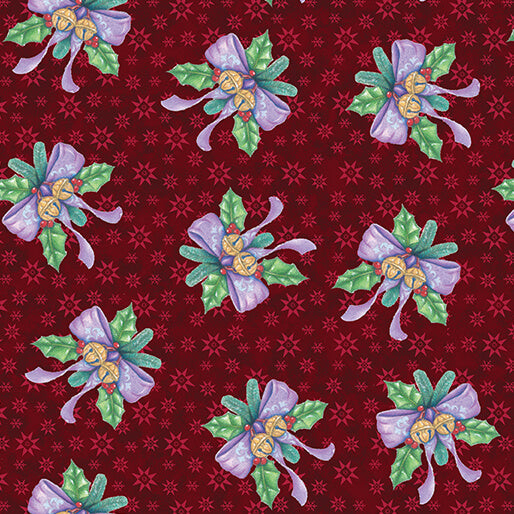 The Night Before Christmas - Ribbon & Bells - Dark Red