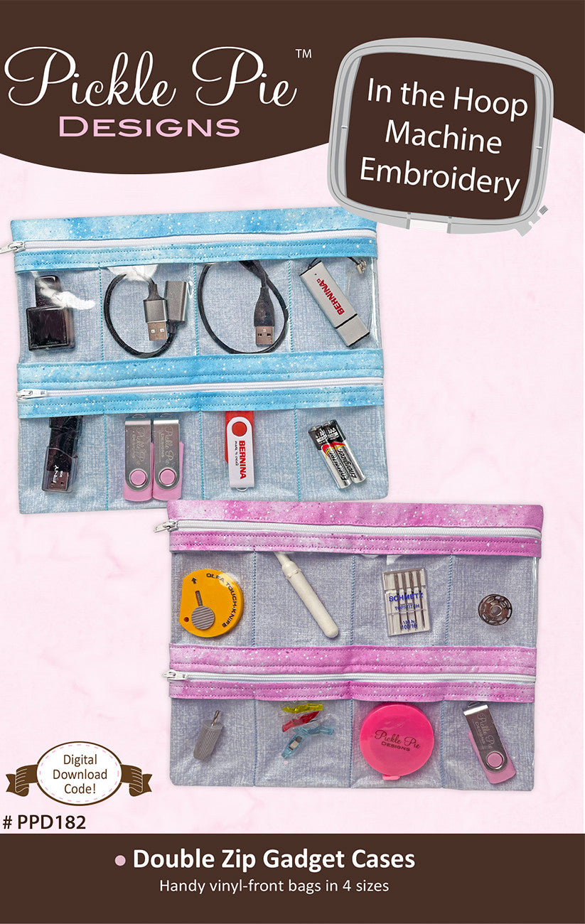 Double Zip Gadget Cases In the Hoop Machine Embroidery Designs