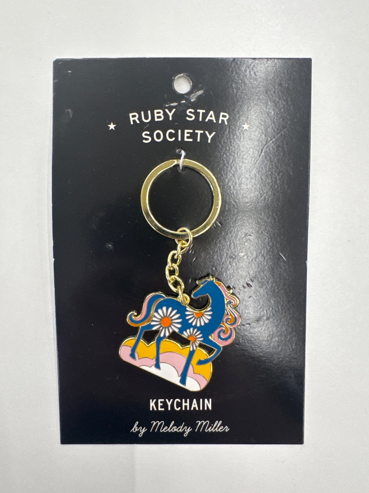 MO Ruby Star Lovely Pony Enamel Charm Keychain