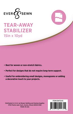 EverSewn Tear-away stabilizer 15x 10 yd 2/pk