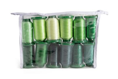 Luxury Exquisite 1000m 12 Spool Pack- Greens