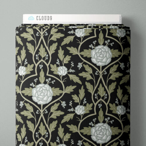 Ebony Evening Arbor 44"/45" Cotton Fabric Per Yard