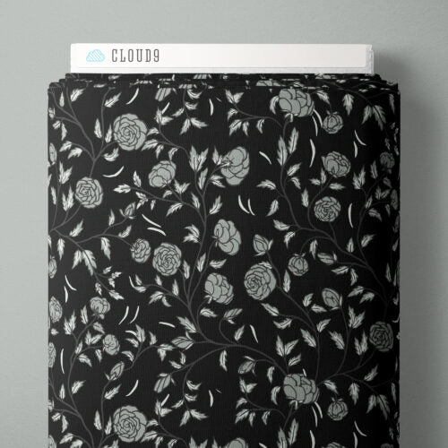 Ebony Rose Bramble 44"/45" Cotton Fabric Per Yard