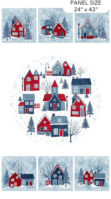 Village Folk Flannel 24x43" Flannel Cotton Fabric Panel